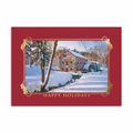 American Winter Greeting Card - Gold Lined White Fastick  Envelope